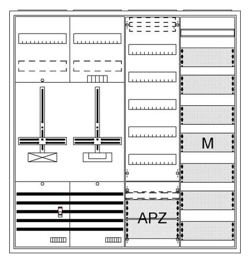 1St. STRIEBEL DA47GE DA47GE Komplettschrank, AP Dreipunkt, A4