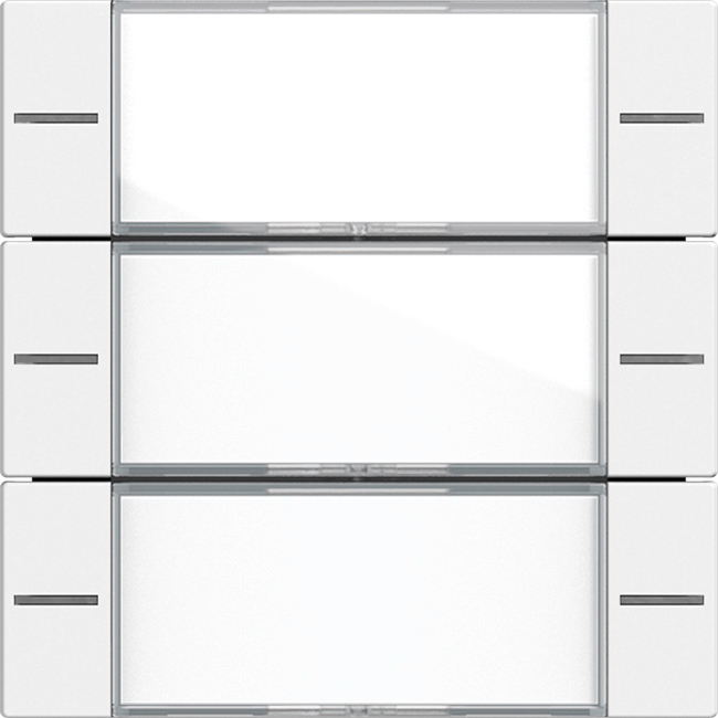 1St. Gira 577327 Wippenset 3fach mit Beschriftungsfeld für Tastsensor 4, Klar Reinweiß seidenmatt