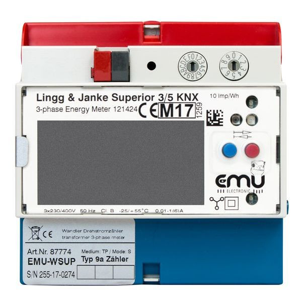 1St. Lingg Janke EZ-EMU-WSUP-D-REG-FW, KNX REG 3-Phasen Elektrozähler