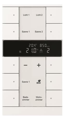 1St. Busch-Jaeger SBC/U10.0.11-84 Raumtemperaturregler mit CO2/Feuchte-Sensor und Bedienfunktion 10-fach, Busch-Tenton Busch-Installationsbus KNX studioweiß