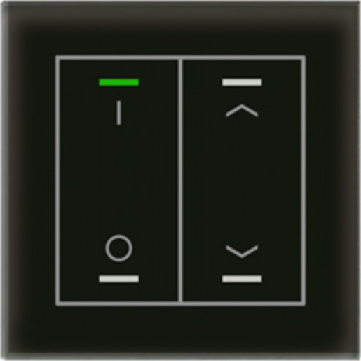 1St. MDT Glastaster II 2-fach BE-GTL2TS.D1 Auf/Ab RGBW mit Temperatursensor schwarz