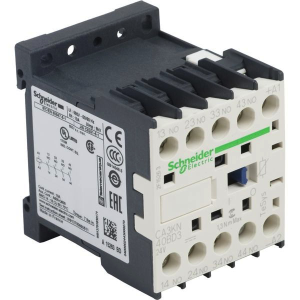 1St. Schneider Electric CA3KN40BD3 Hilfsschütz, 4S, 24V DC mit Diode