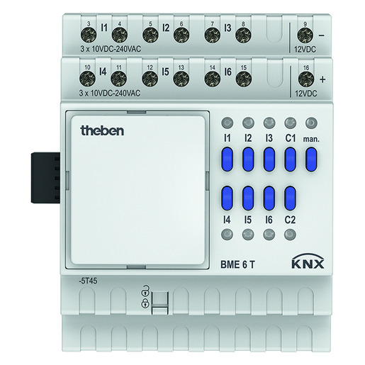 1St. Theben 4930235 KNX Binäreingang 6-fach, Erweiterungsgerät BME 6 T KNX