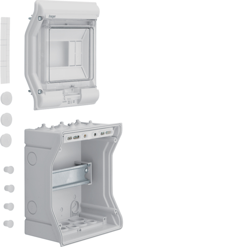 1St. Hager VE106D Kleinverteiler vector APV IP65 6PLE mit Rangierkanal