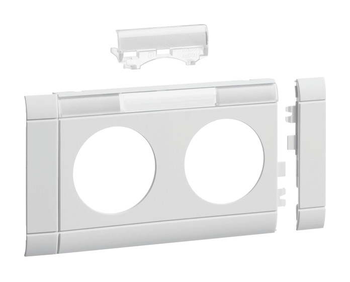 1St. Hager GB080219010 Blende 2-fach STD OT 80mm beschr reinweiß
