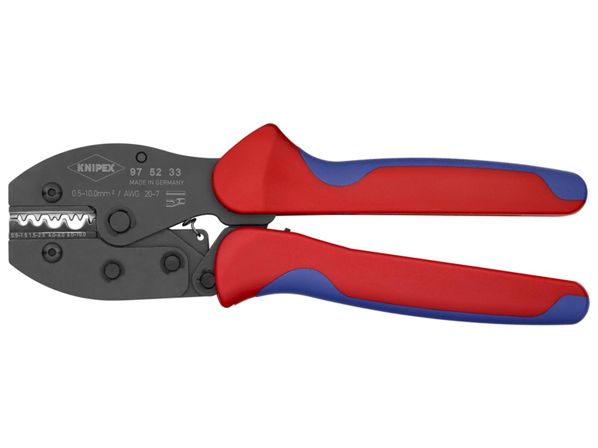 1St. Knipex 97 52 33 SB PreciForce® Crimpzange unisolierte Kabelschuhe 0,5 - 10 mm²