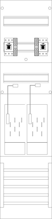 1St. F-Tronic E16DS-HSS Zählerfeld 1-feldrig, H=1050mm, 2-eHZ mit DS, 2 HSS, E16DS-HSS 7120168