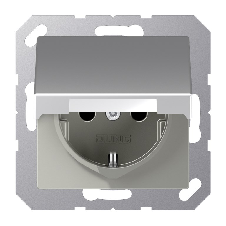 1St. Jung A1520BFKLAL Schuko-Steckdose 16A  250V Klappdeckel bruchsicher A 1520 BF KL AL