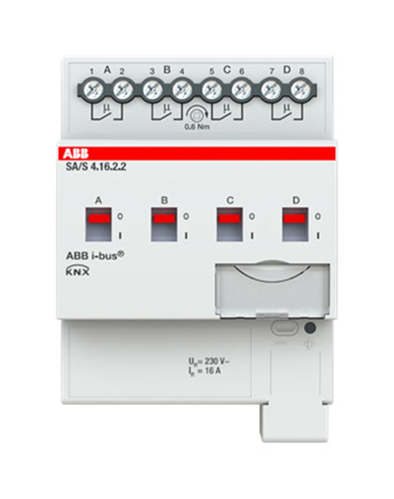 1St. Abb SA/S4.16.2.2 SA/S4.16.2.2 Schaltaktor, 4fach, 16 A, REG 2CDG110262R0011