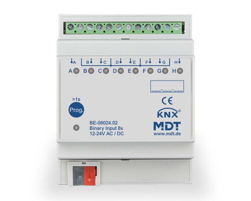 1St. MDT Binäreingang 8-fach REG BE-08024.02 für Steuersignale 12-24VAC/DC 4TE