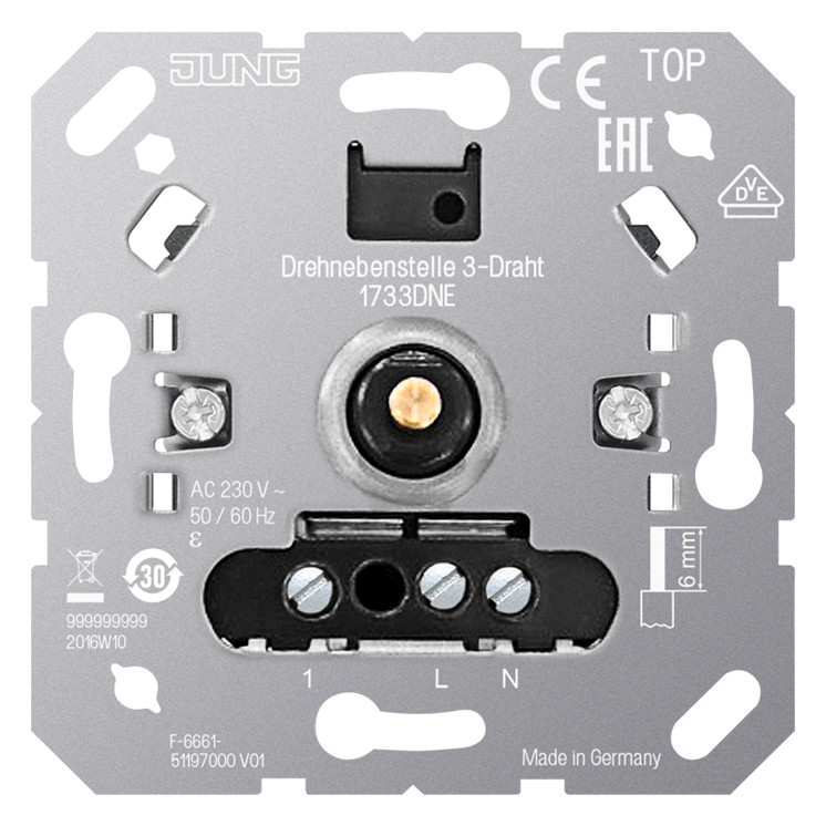 1St. Jung 1733 DNE Drehnebenstelle 3-Draht Einsatz 1733DNE