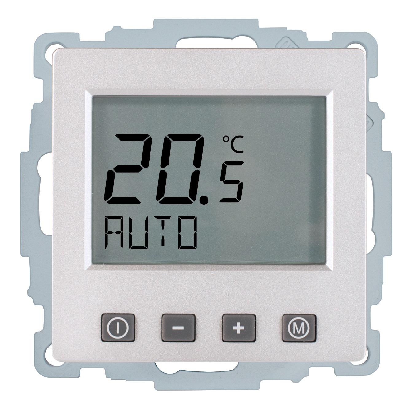 1St. Halmburger 6948 EFK-58 (alu/BE) Fußbodenheizungsregler 230V u.P. Digital mit Uhr aluminium samt