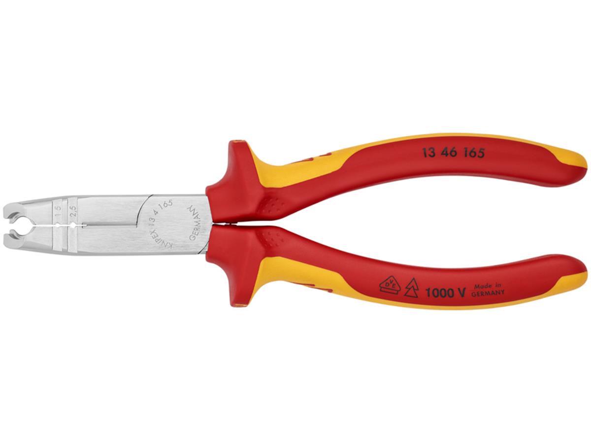 1St. Knipex 13 46 165 VDE Abmantelungszange VDE isoliert, Zange verchromt 165 mm