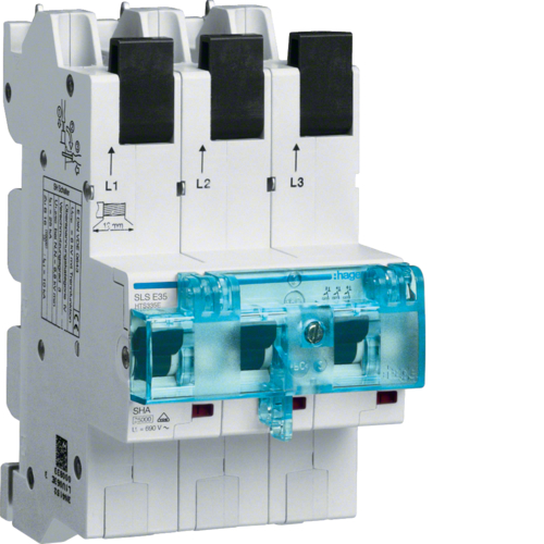 1St. Hager HTS335E SLS-Schalter 3 polig E 35A für Sammelschiene QC