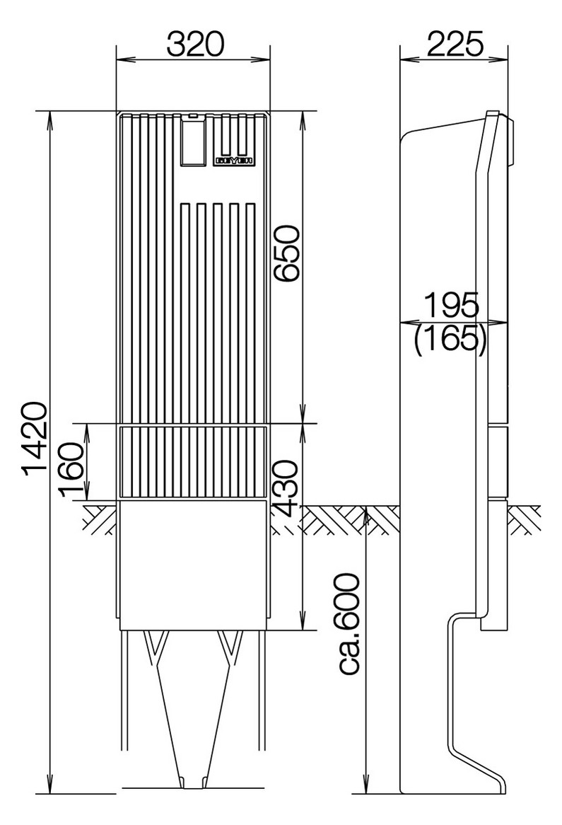 1St. ABN SL142P Anschlusssäule mit Montageplatte