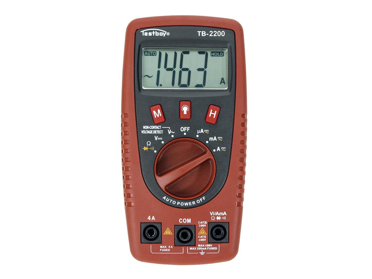 1St. Testboy 2200 - Digitales Multimeter + LED Lampe 140 x 70 x 35 mm