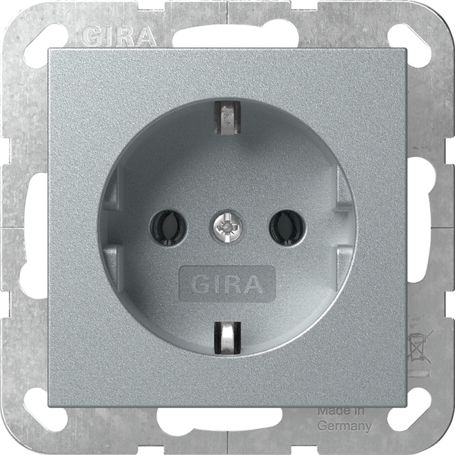 1St. Gira 418826 SCHUKO-Steckdose 16A 250V, Aluminium