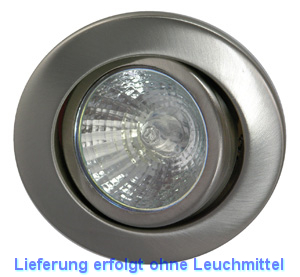 1St. Rutec R5511-5 schwenkbar MR16 ohne Sprengring eisen gebürstet Stahl-Einbaustrahler R55115