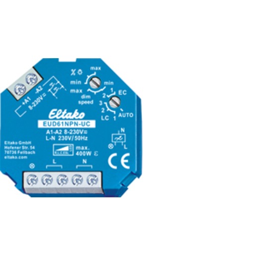 1St. Eltako EUD61NPN-UC Universal-Dimmschalter UC. Power MOSFET bis 400W, ESL bis 400W und LED bis 400W 61100801