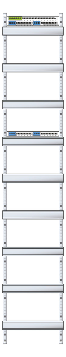 1St. ABN VR19, Verteilerfeld 1V 9x Gerätetragschiene 1V9, 108TE, BxH: 250x1350mm