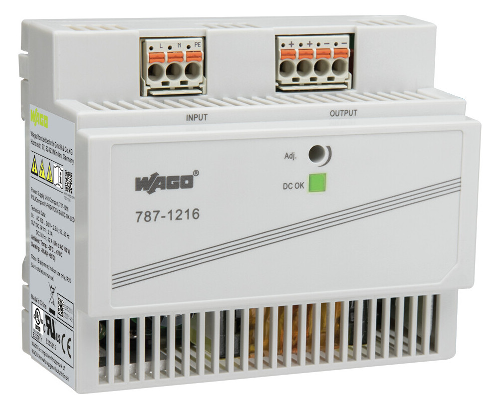 1St. Wago 787-1216, Primär getaktete Stromversorgung Compact 1-phasig DC 24 V / 4,2 A