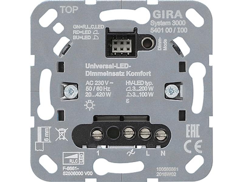 1St. Gira 540100 S3000 Universal-LED-Dimmeinsatz Komfort