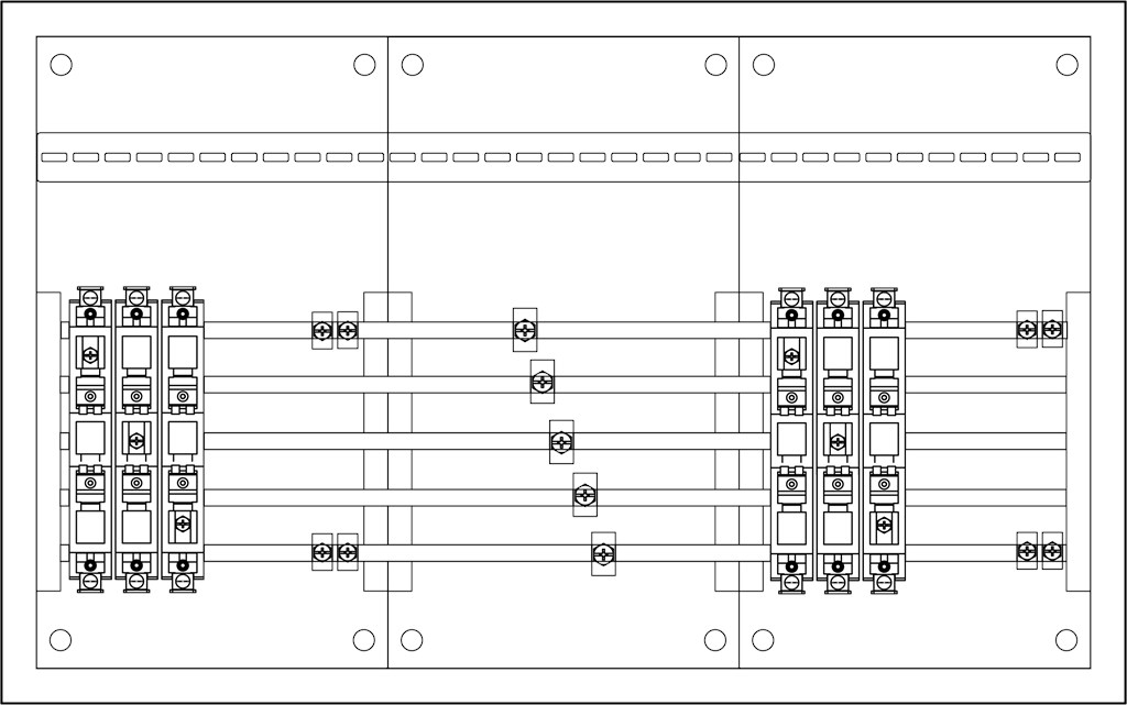 1St. F-Tronic NHV4 NH-Verteiler vierfach, H=500mm, B=800mm, T=165mm, IP31/43 7120662