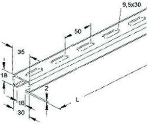 2m Niedax 2980/2 FL Ankerschiene 2 Meter 29802FL