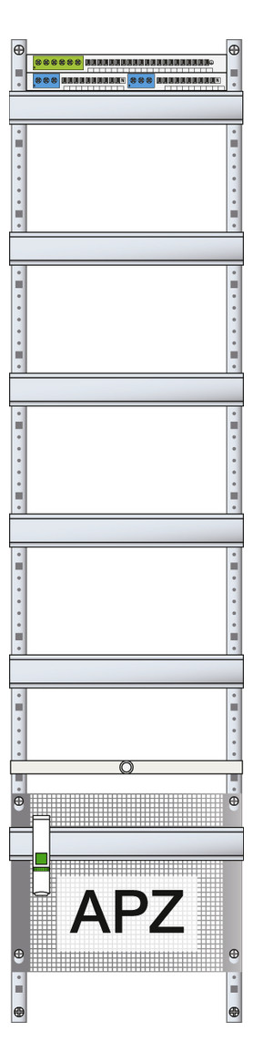 1St. ABN VA19, Verteilerfeld 1V 1APZ 250x300mm 1V7, 84TE, BxH: 250x1350mm