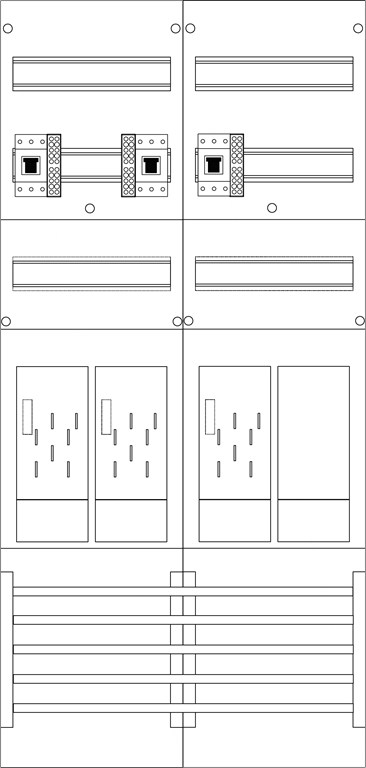 1St. F-Tronic E16ER6-HSP Zählerfeld 2-feldrig, H=1050mm, 3-eHZ, 3 HSP, 1 Res., E16ER6-HSP 7120179