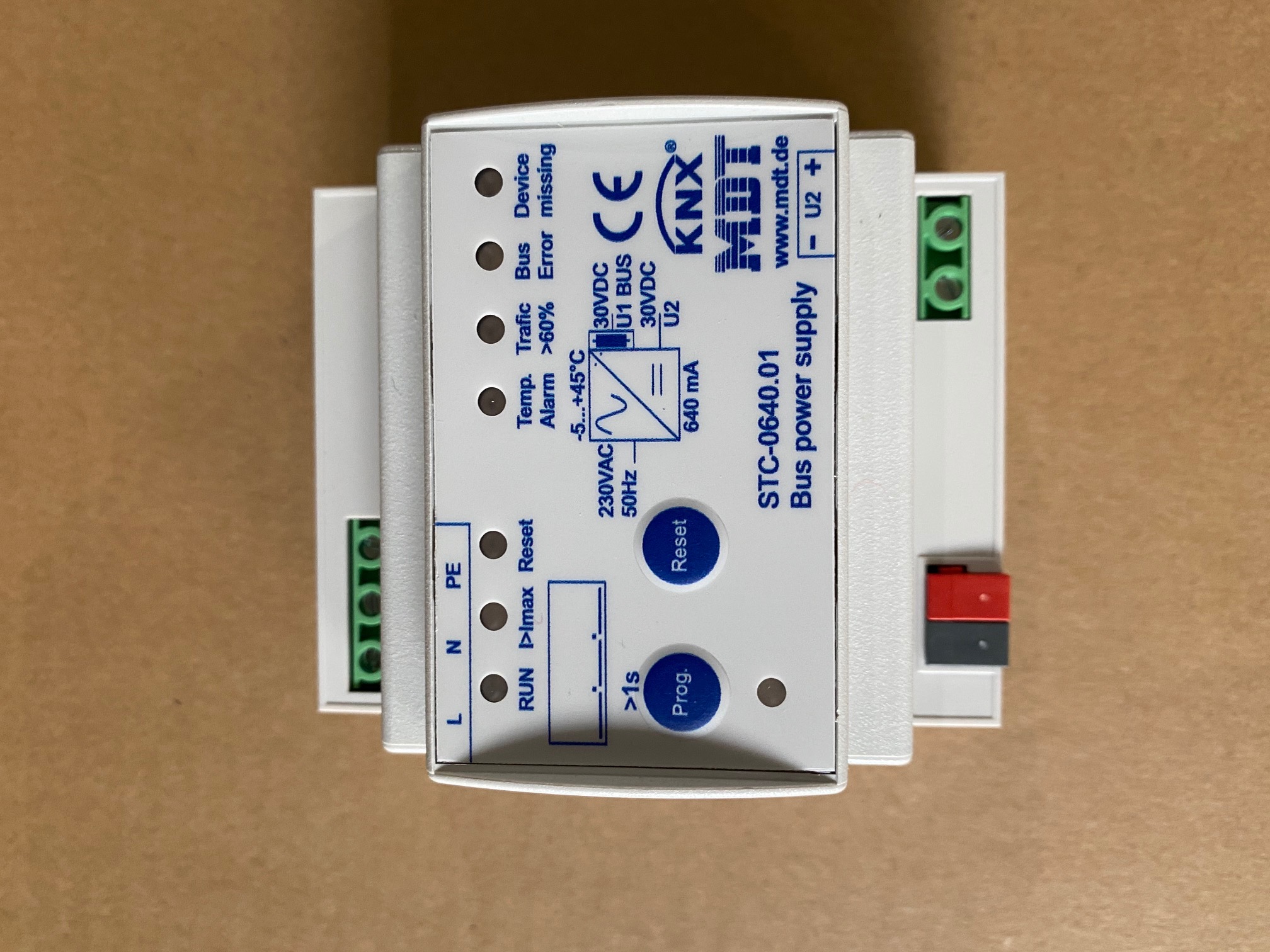 1St. MDT Busspannungsversorgung STC-0640.01 mit Diagnosefunktion 640mA 4TE