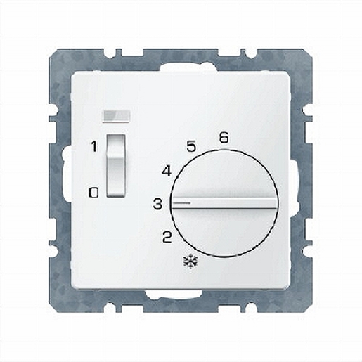 1St. Berker 20306089 Temperaturregler mit Öffner, Z.-Stk., Wippschalter und LED Q.x polarweiß, samt