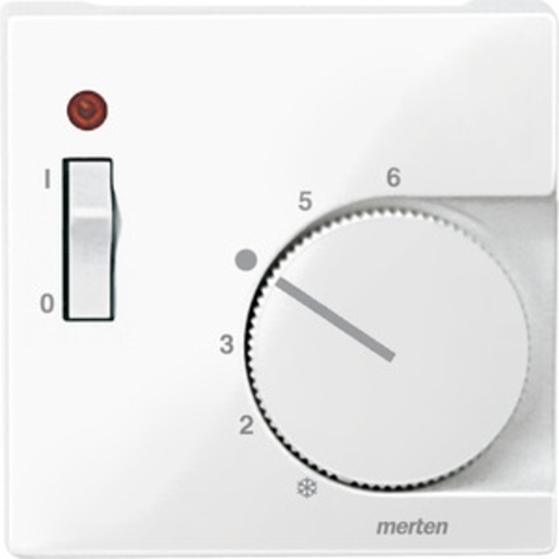 1St. Merten 534819 Zentralplatte für Raumtemperaturregler-Einsatz mit Schalter, polarweiß glänzend, System M