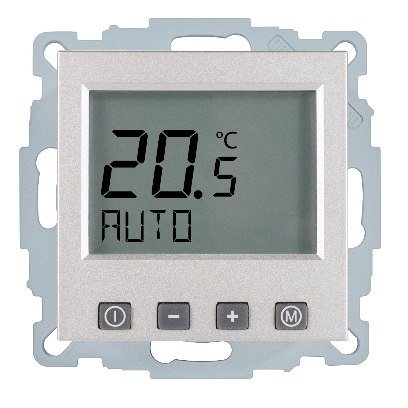 1St. Halmburger 6922 ERK-55 (alu/JU/ME) Raumtemperaturregler 230 V u.P. Digital mit Uhr aluminium glänzend