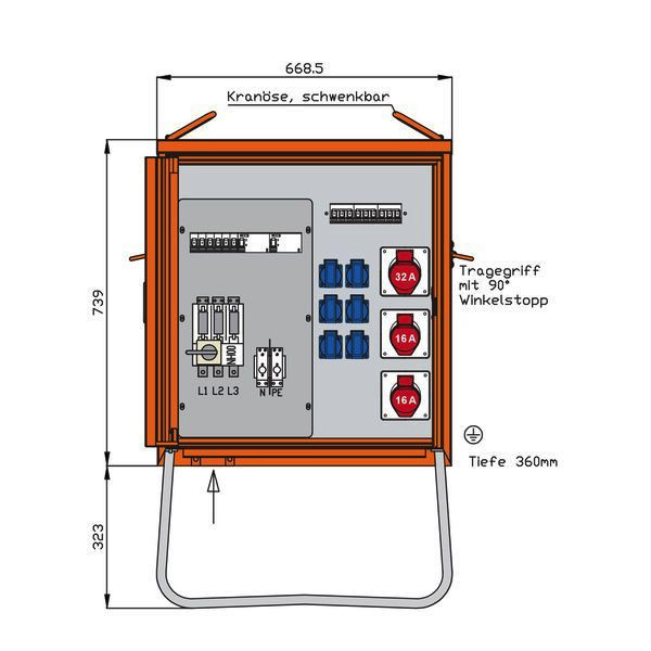 1St. Walther WV0310R1 Verteilerschrank 44kVA