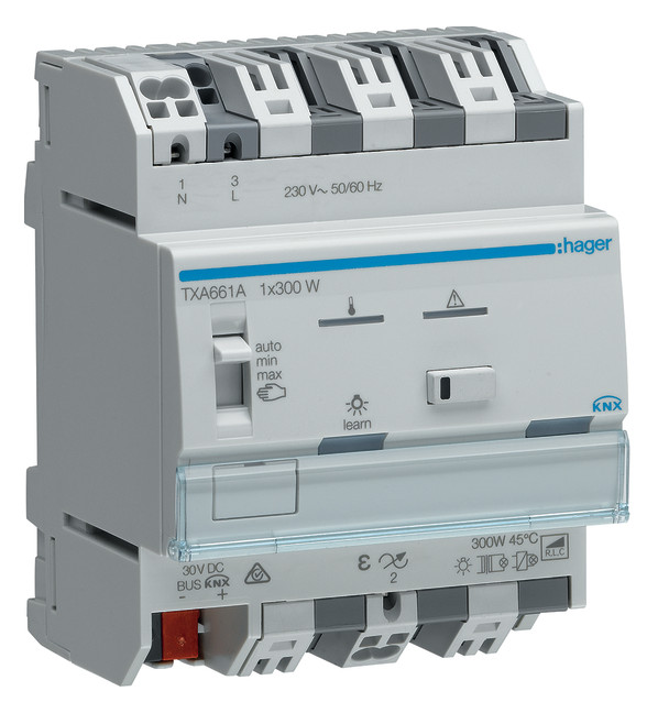 1St. Hager TXA661A Univ.-Dimmaktor 1f KNX easy 1x300W