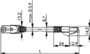 20m Telegärtner L00006A0046 MP8 FS500 Patchkabel Cat.6A ISO LSZH blau 20m