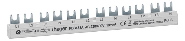 1St. Hager KDS463A Phasenschiene 163A (3PN)x3 QB