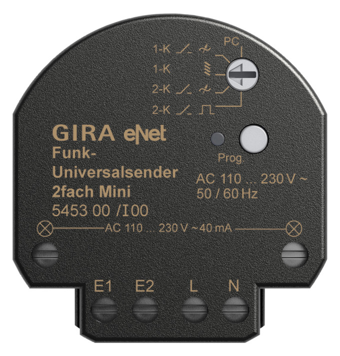 1St. Gira 545300 Funk Universalsender Mini 2fach eNet