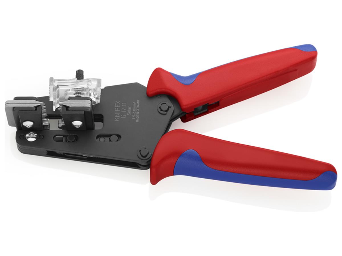 1St. Knipex 12 12 11 Präzisions-Abisolierzange für Solarkabel 1,5 - 6,0 mm² 195 mm