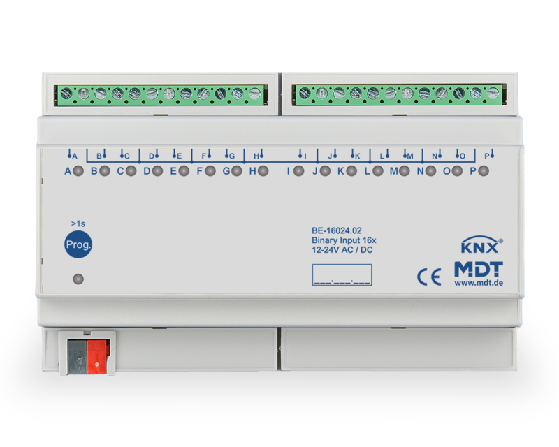 1St. MDT Binäreingang 16-f. REG BE-16024.02 für Steuersignale 12-24VAC/DC 8TE