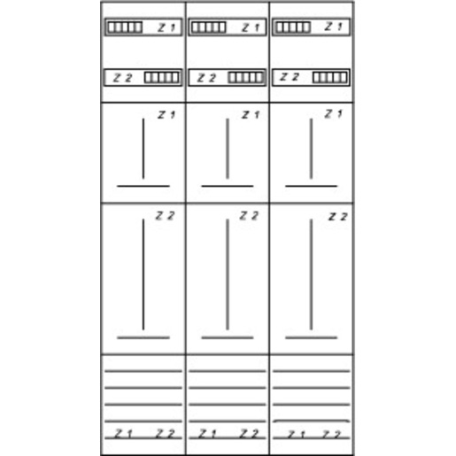 1St. Eaton 230816 Zählerfeld, 3-feldrig, vorbereitet, Version Z39A1075 ZSD-Z39A1075