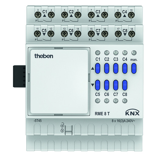 1St. Theben 4930205 KNX Schalt-/Jalousieaktor 4/8-fach, Erweiterungsgerät RME 8 T KNX