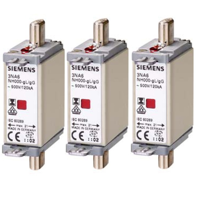 3St. Siemens 3NA6807 NH-Sicherungseinsatz, NH000, In: 20 A, g