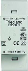 1St. Friedland E3538N Klingeltransformator 240 V/12 V/1 A, grau, E3538 N