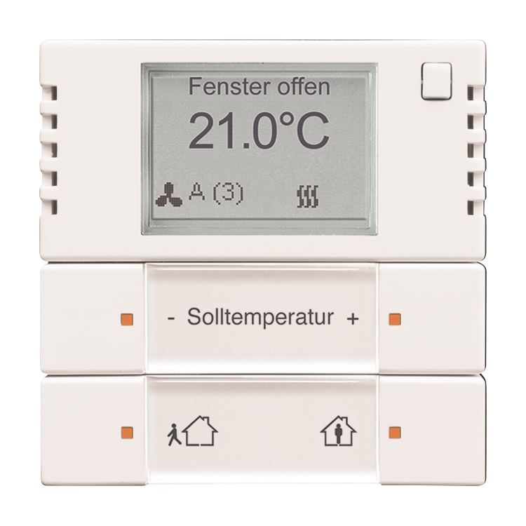 1St. Busch-Jaeger 6128/28-84 Bedienelement 2/4-fach, mit RTR, Multifunktion/Farbkonzept Busch-Installationsbus KNX studioweiß