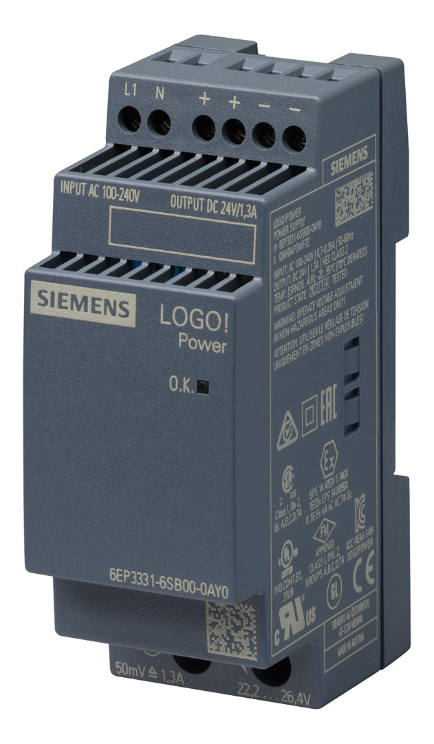 1St. Siemens 6EP33316SB000AY0 LOGO!POWER 24V1,3A Geregelte Stromversorgung