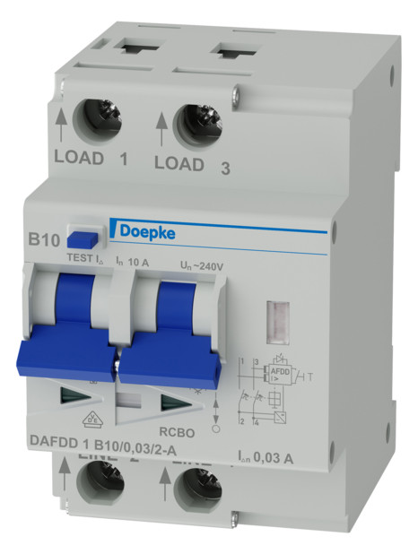 1St. Doepke 09961102 DAFDD 1 B10/0,03/2-A, Brandschutzschalter 2p, 10 A, 0.03 A, B-Char, Typ A