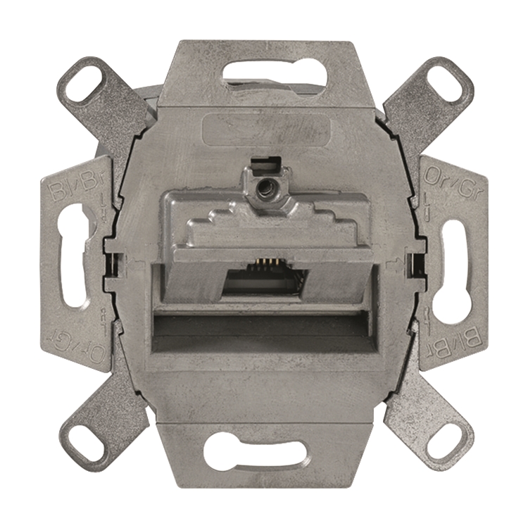 1St. Busch-Jaeger 0218/11-101 UAE-Anschlussdose, RJ45, Cat. 6a iso, geschirmt, 1 Steckbuchse, 8 (8)-polig 