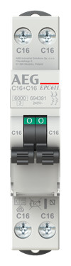 1St. AEG 4TQA694275R0000 EPC611 B16 LS-Schalter 6kA Unibis 1+1P